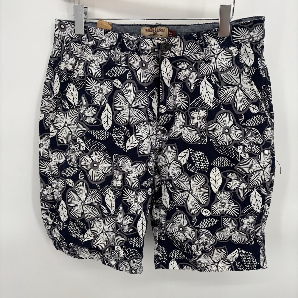 Hudson & Barrow Blue Floral Chino Shorts Men's Size 32 Tropical‎ Hawaiian 9" #4E